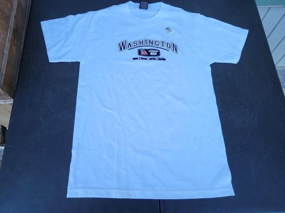 Stussy Shirt Mens XL White Washington USA Established 1889 Graphic Tee T Shirt